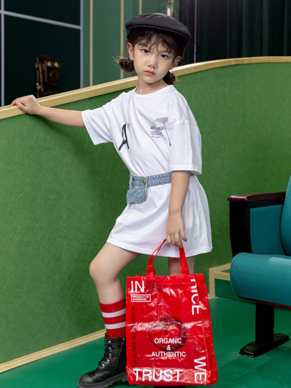 小资范2021夏季白色字母T恤