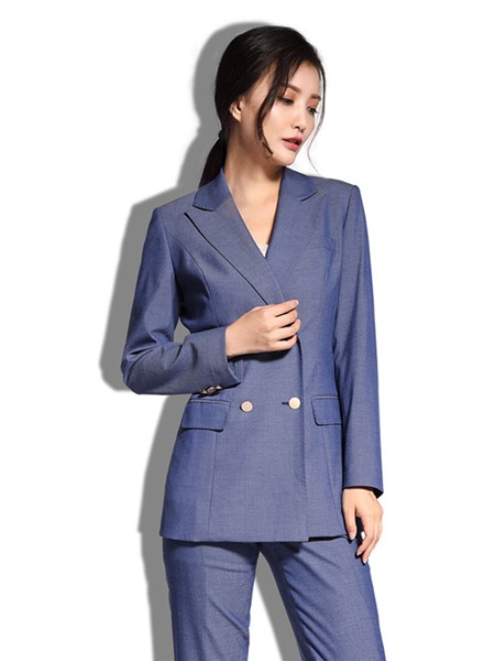 希努尔男装2021春夏季紫色西装