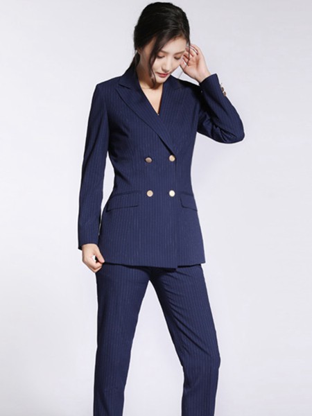 希努尔男装2021春夏季藏蓝色西装