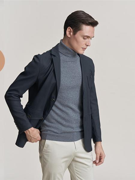 希努尔男装2021春夏季藏蓝色西装