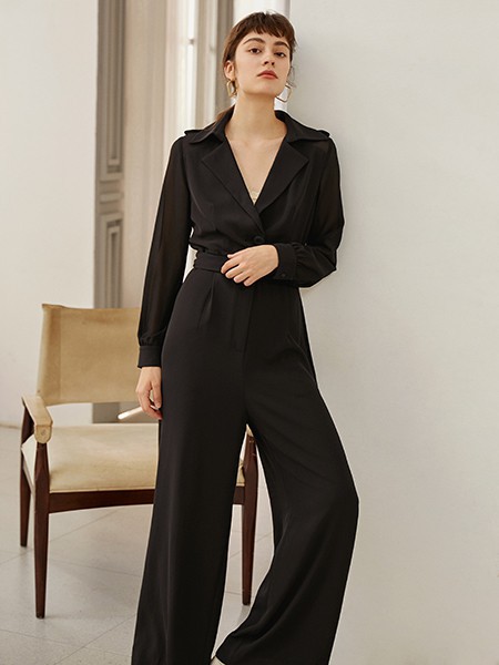 奥伦提2021春夏季黑色连体裤