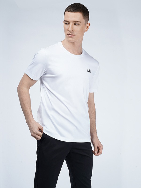 骆豪 2021春夏季白色印花T恤