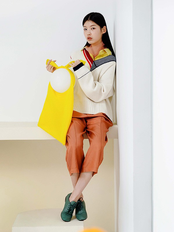 日播女装2021春夏季白色毛衣