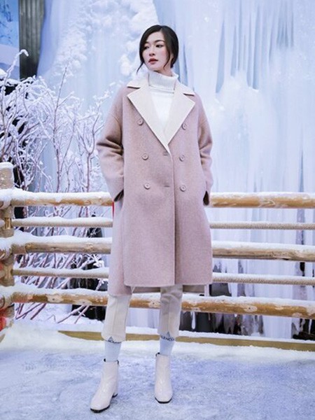 衣号女神女装2021秋冬季粉色大衣