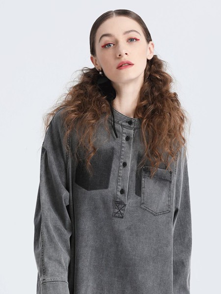 希色2021春夏季黑色纯色上衣