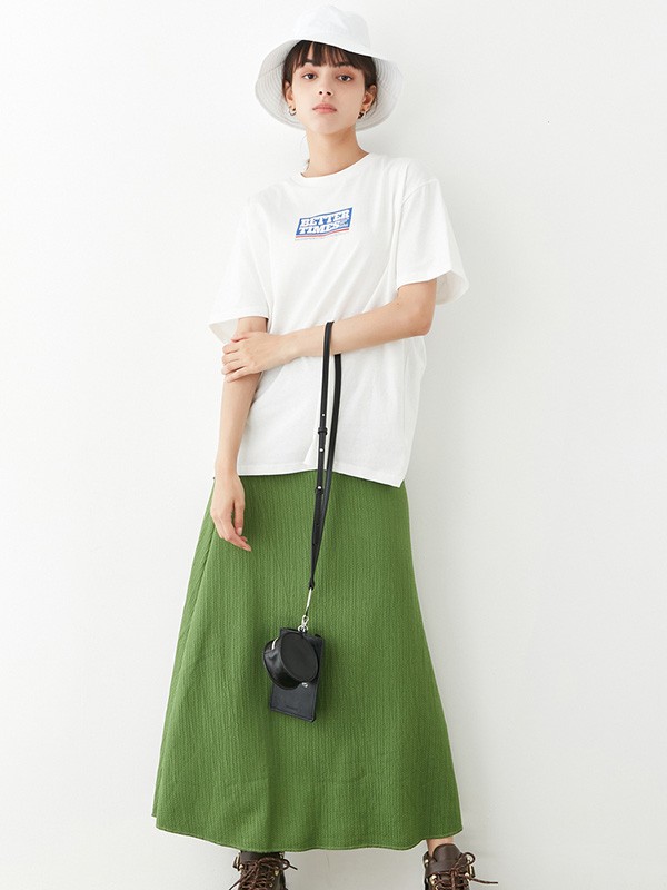 moussy女装2021春夏季白色撞色T恤