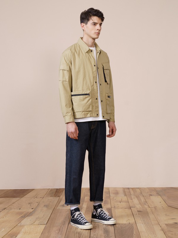 简木男装2021春夏季黄色纯色外套