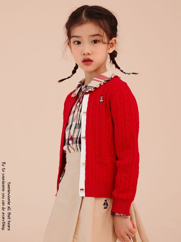 维尼熊2021春夏季红色印花外套