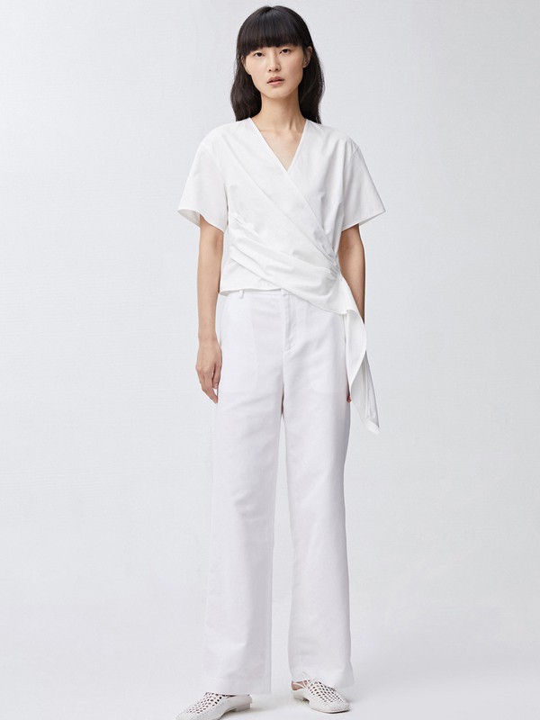 Less女装2021春夏季白色纯色T恤