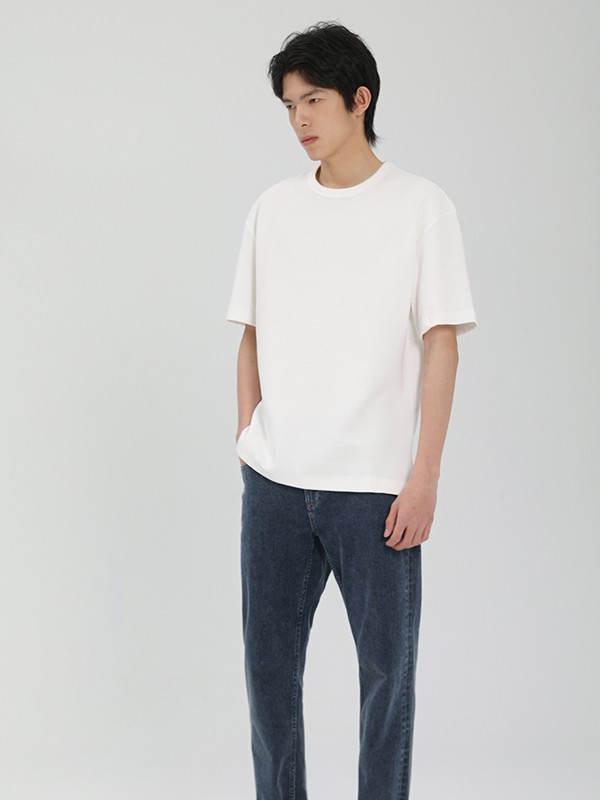 MARKLESS男装2021春夏季白色纯色T恤