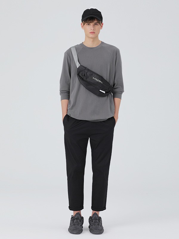 MARKLESS男装2021春夏季灰色纯色T恤