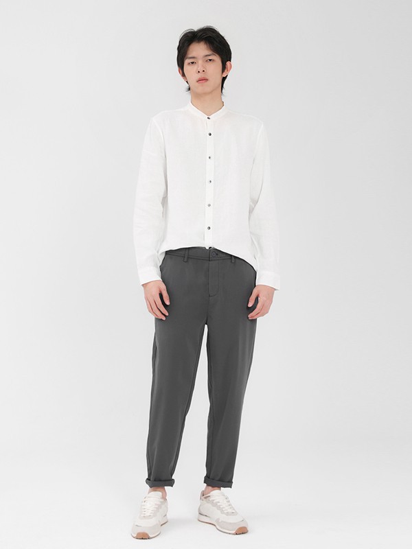 MARKLESS男装2021春夏季白色纯色衬衫