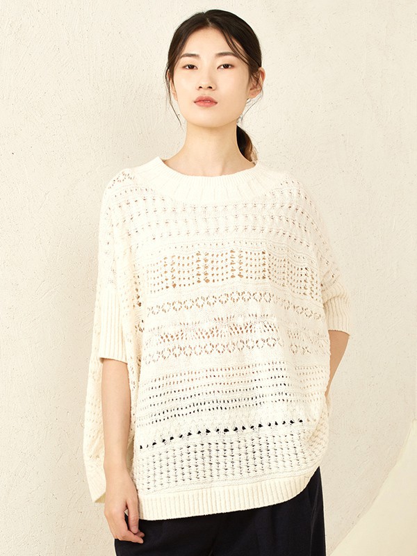 README女装2021春夏季白色镂空上衣