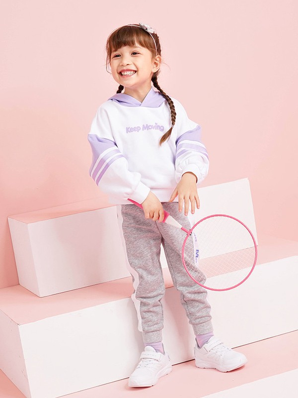 安踏儿童童装2021春夏季拼色字母卫衣