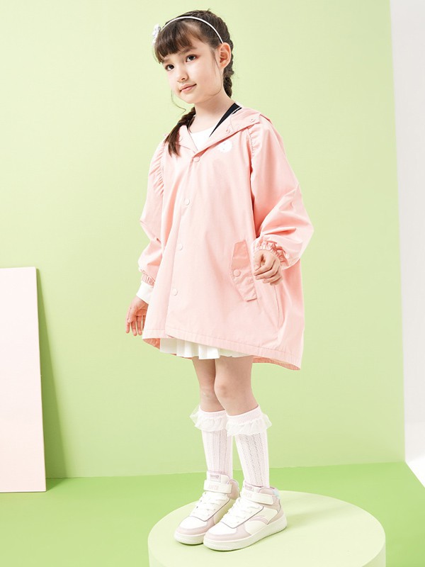 安踏儿童童装2021春夏季粉色印花外套