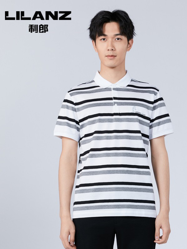 2021春夏季白色条纹polo衫