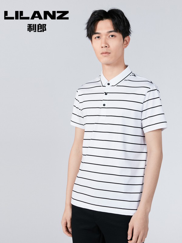 2021春夏季白色条纹polo衫
