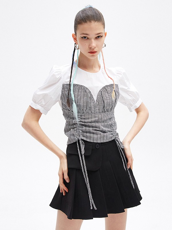 Jamor女装2021春夏季白色纯色T恤