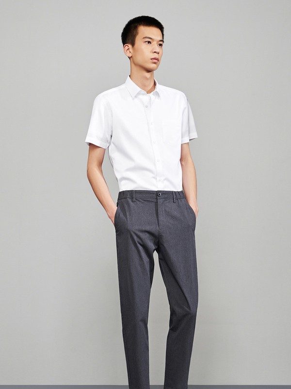 海澜之家2021春夏季白色纯色衬衫