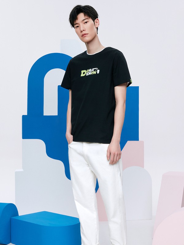 海澜之家2021春夏季肤色字母T恤