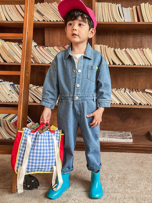 MACMIOCO2021春夏季蓝色纯色连体裤