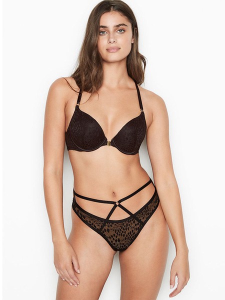 维多利亚的秘密内衣2021春夏季黑色时尚内衣