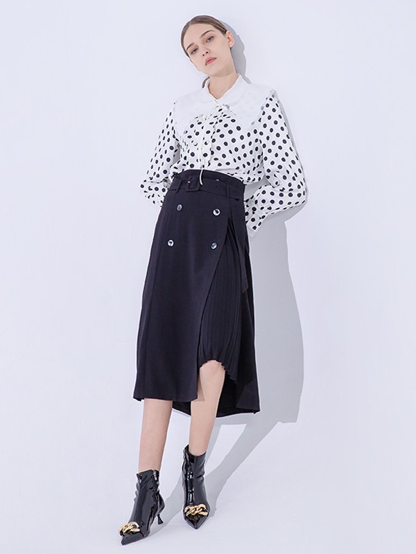 UZZU女装2021春夏季白色背带衬衫