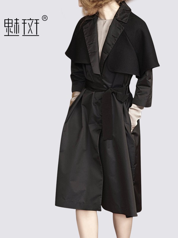 魅斑女装2021春夏季肤色纯色大衣