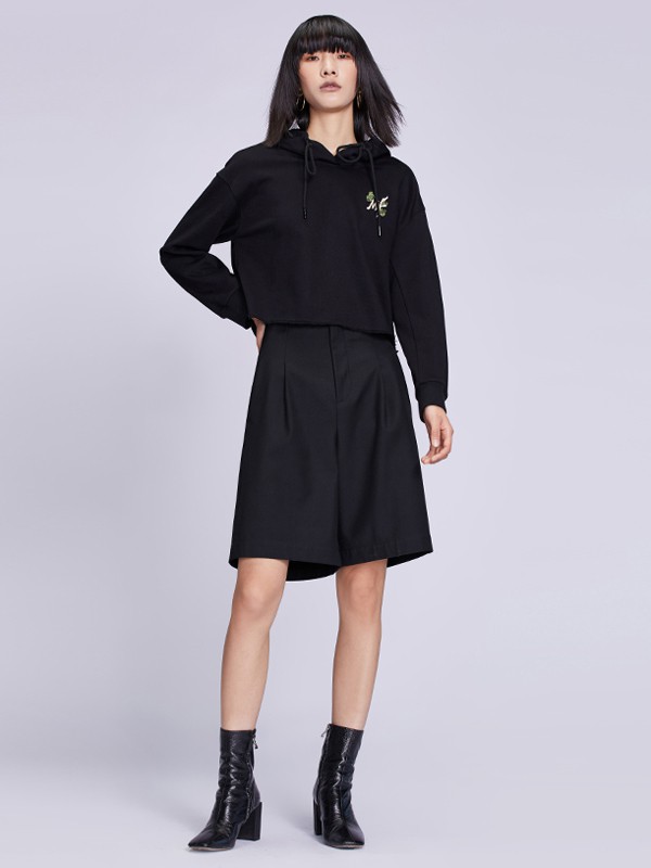 真我永恒2021春夏季黑色印花卫衣