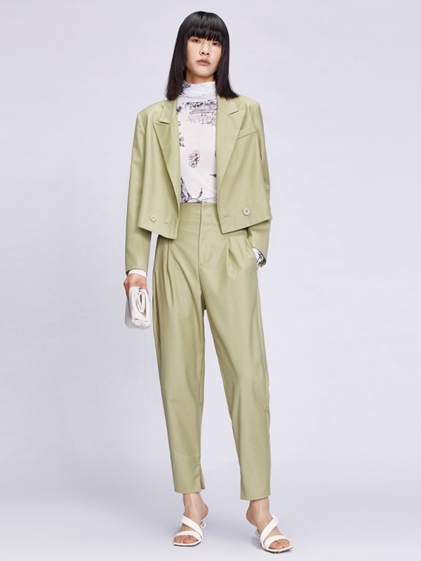 真我永恒2021春夏季绿色纯色套装