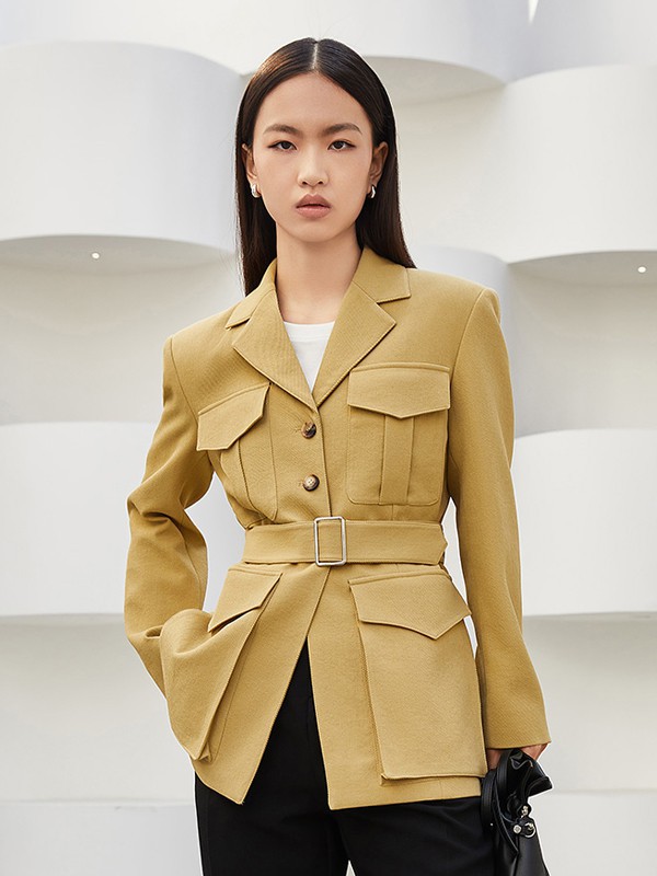 真我永恒2021春夏季黄色纯色外套