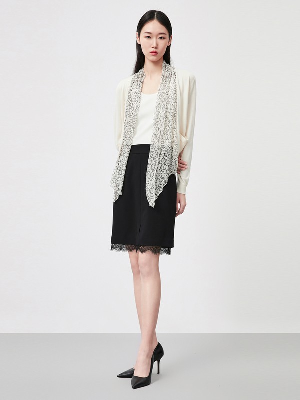 OVV2021春夏季黑色蕾丝半身裙