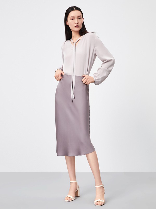 OVV2021春夏季白色纯色雪纺衫