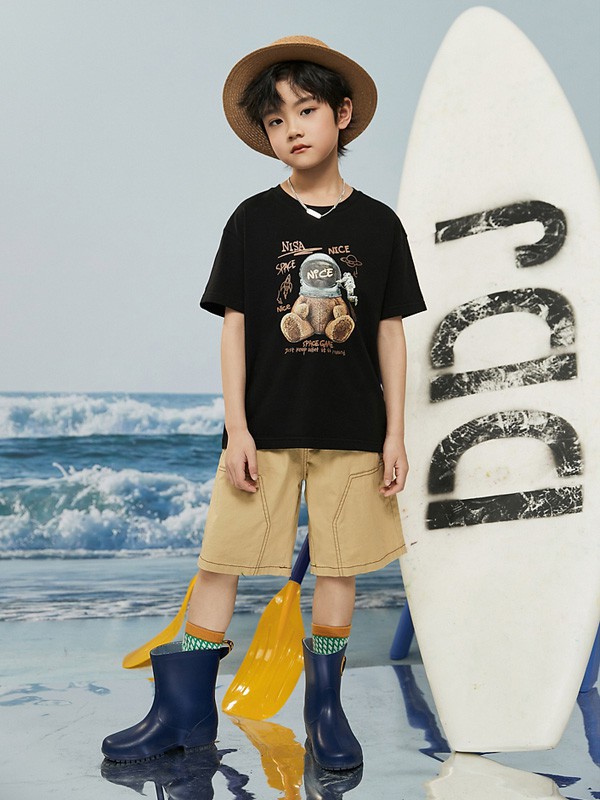 多多家2020春夏季黑色印花T恤