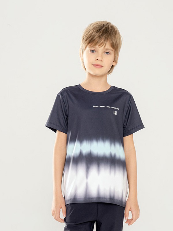 斐乐2021春夏季黑色印花T恤