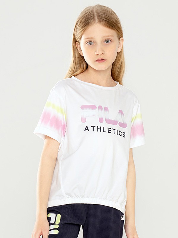 斐乐2021春夏季白色印花T恤