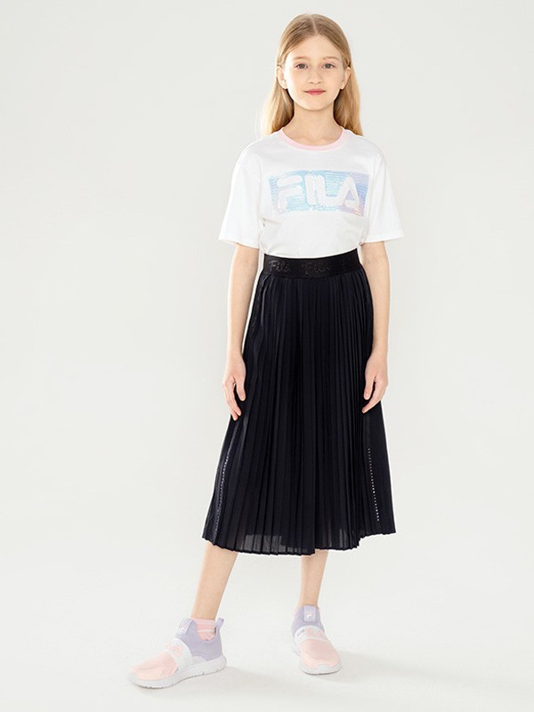 斐乐2021春夏季白色印花T恤