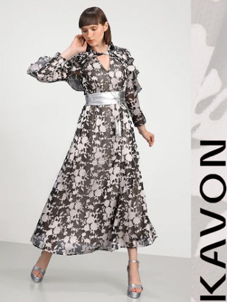 卡汶2021春夏季黑色印花连体衣