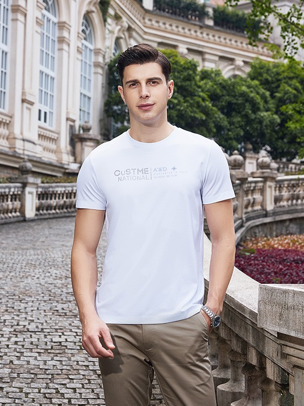 爱迪丹顿2021春夏季白色印花T恤