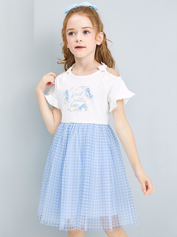 笛莎2021春夏季拼色印花连衣裙