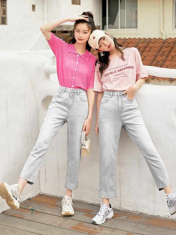 诗凡黎女装2021春夏季粉色字母T恤