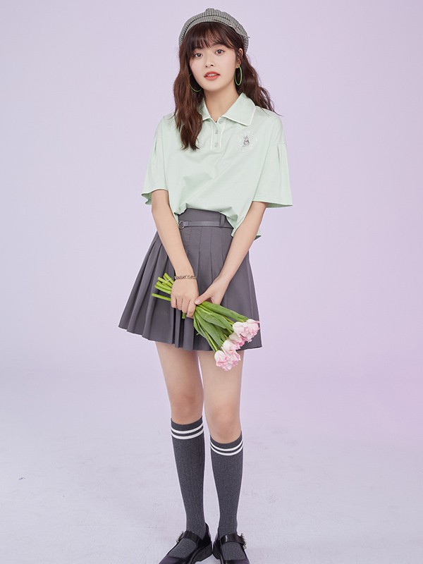 pit2021春夏季绿色印花polo衫