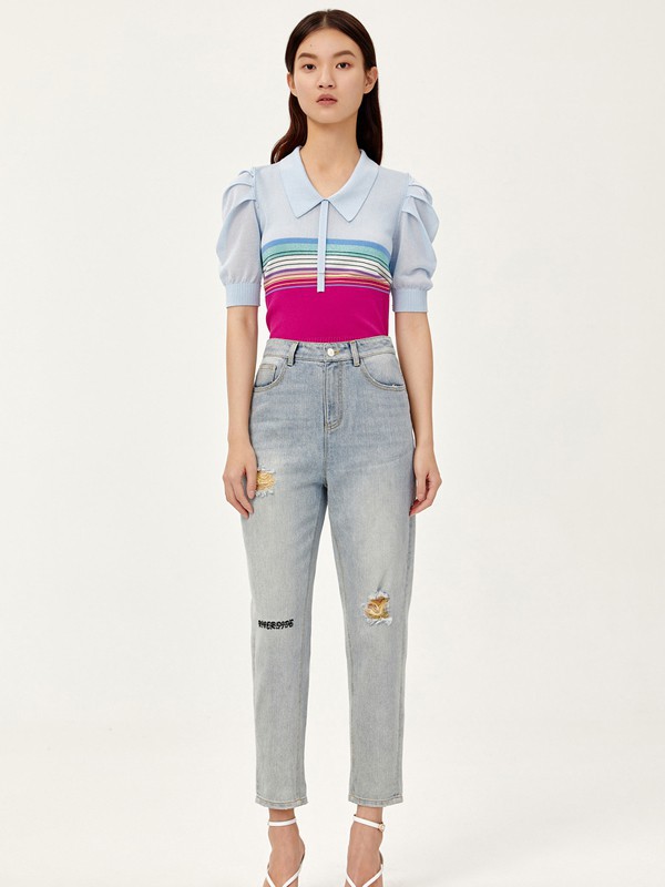 荷高2021春夏季拼色撞色polo衫