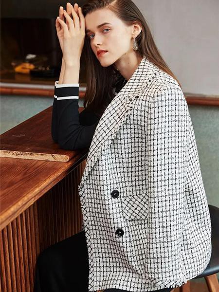 如缤2021秋冬季灰色格子西装