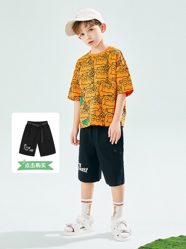 MiniPeace2021春夏季黄色印花T恤