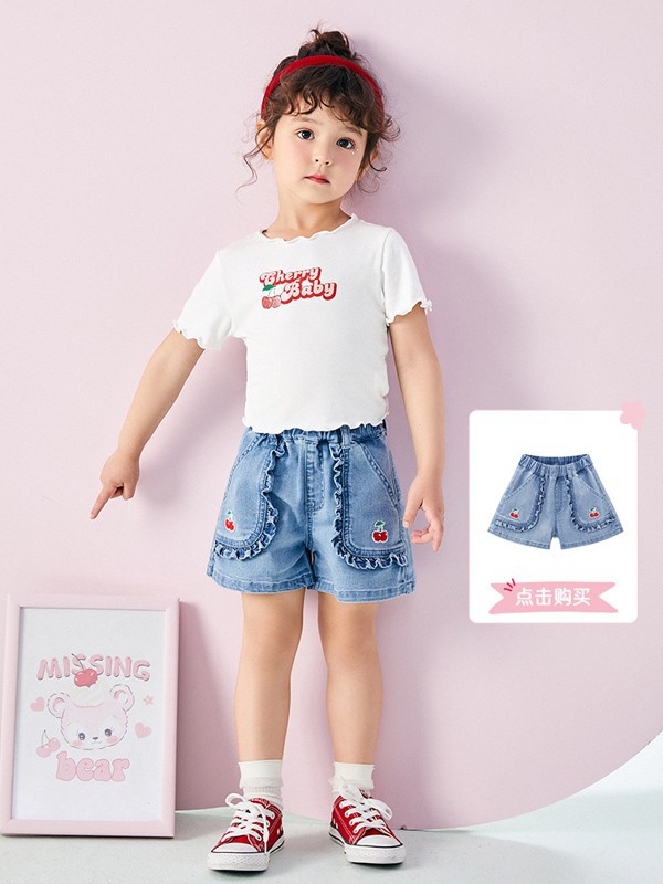 MiniPeace2021春夏季白色印花T恤