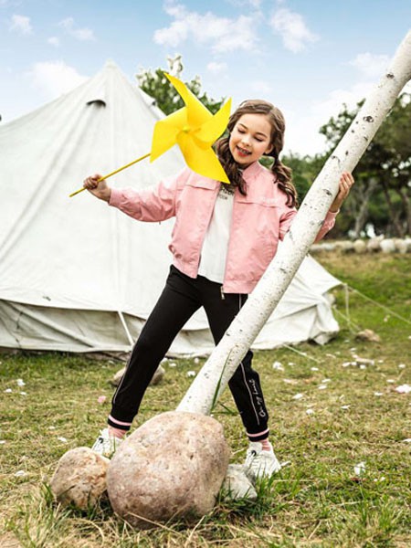 啾比乐2021春夏季粉色纯色外套