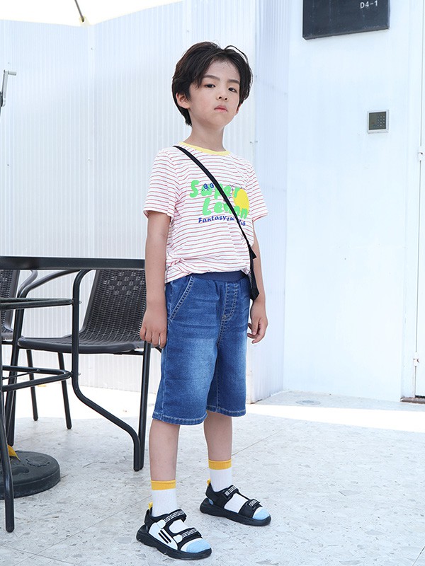 因否童装2021春夏季粉色印花T恤