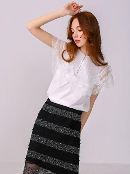 尚来2021春夏季白色纯色T恤