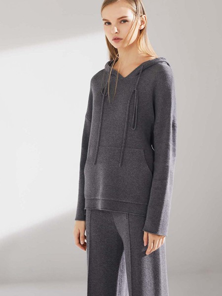 艺梦来2021春夏季灰色纯色卫衣